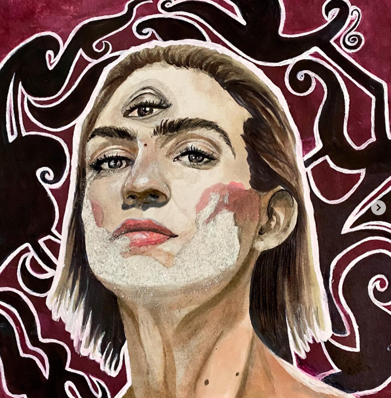 2020, Grimes, 9.5"x8.5", Watercolor & Marker