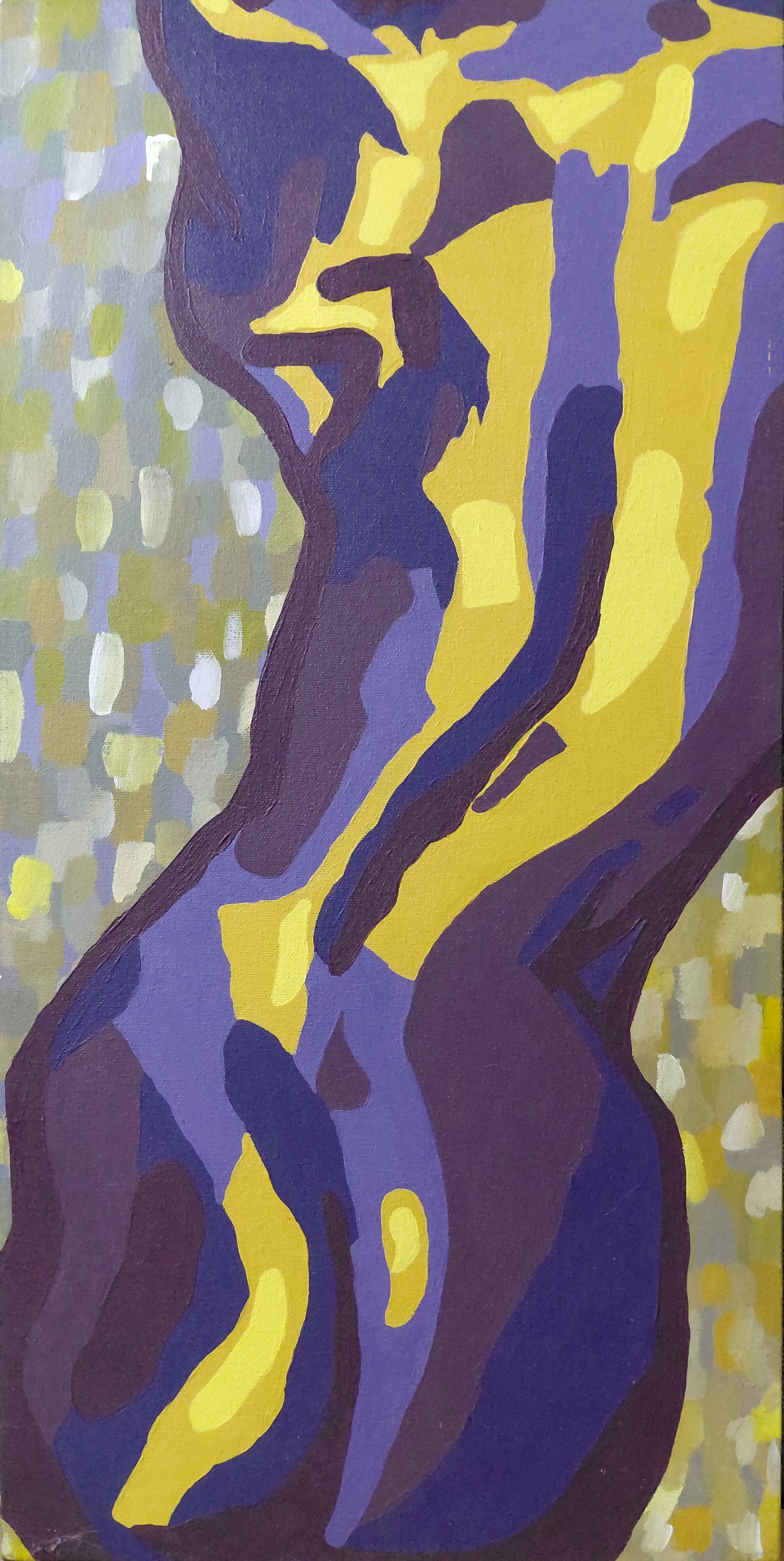 Nude Woman - Acrylic on canvas (complementary color & figure study)