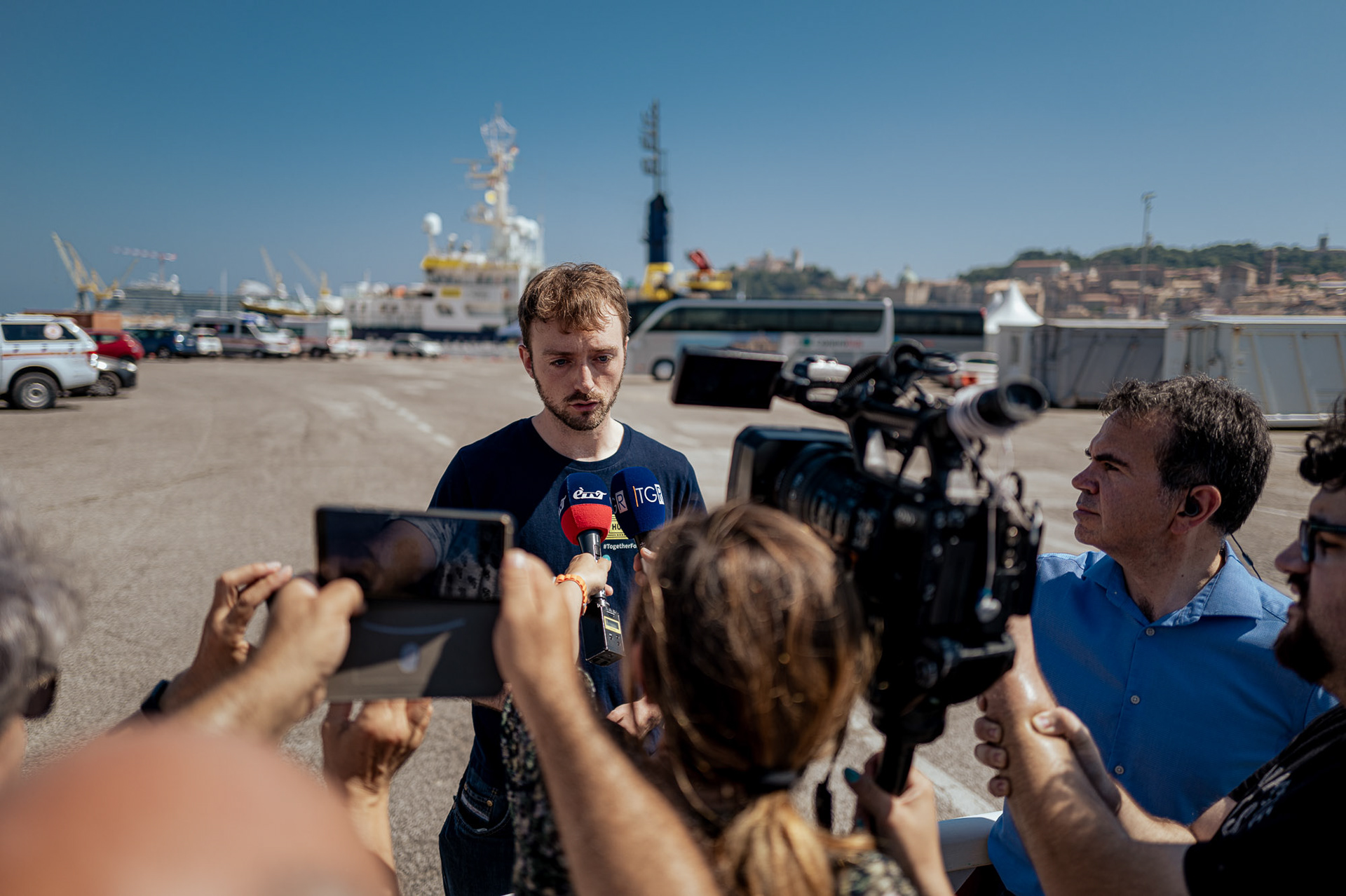 Disembarkation SOS Humanity 1 in Ancona Italy