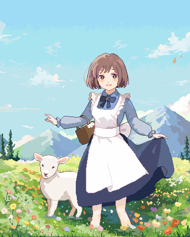牧場物語からエリィさんのファンアートアニメーション(個人ご依頼)
