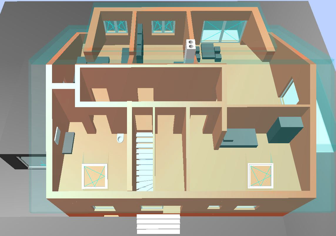  Vogelperspektive mit transparentem Dach