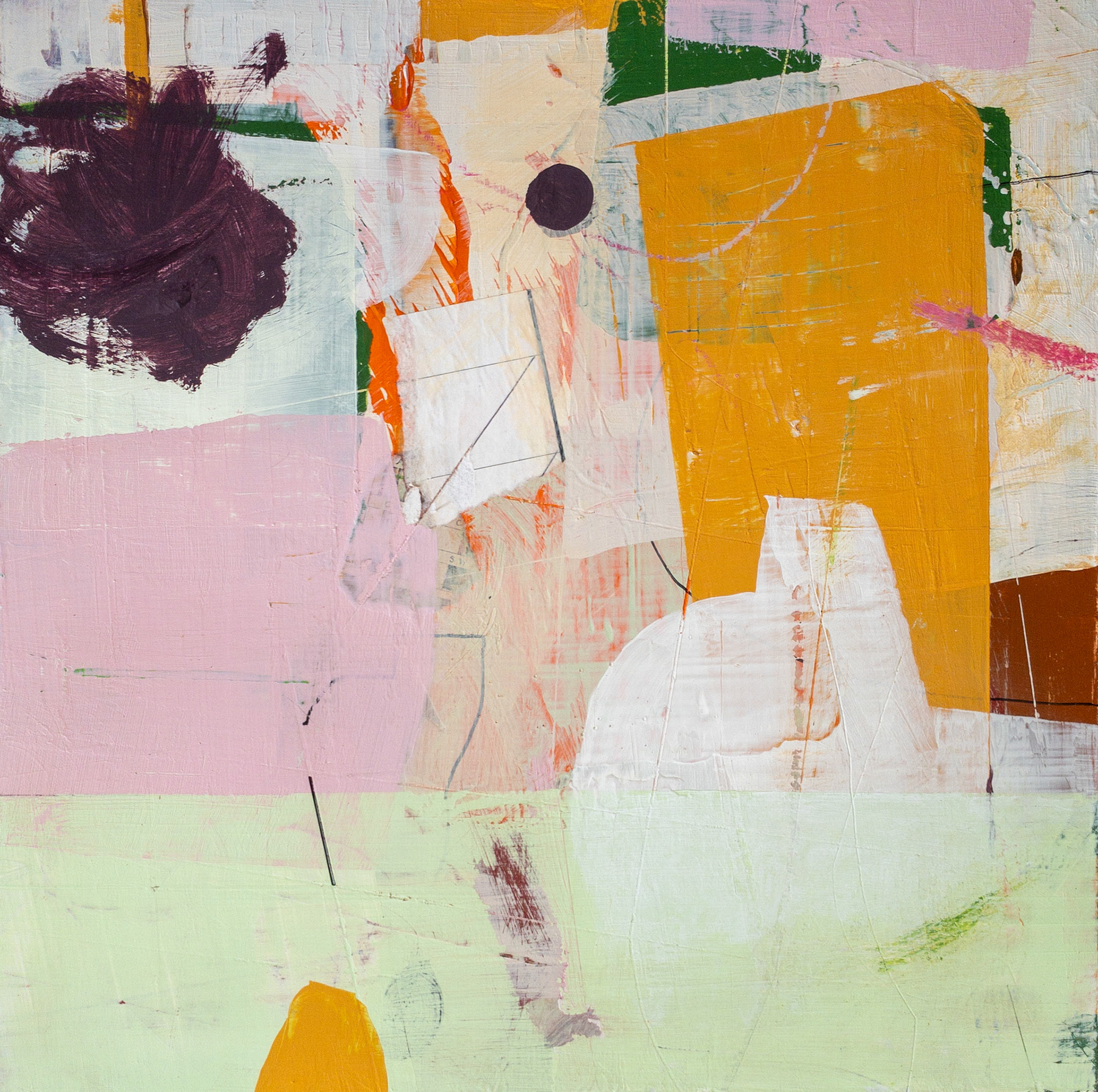 acrylic - collage on panel - 30 x 30 x 6 cm