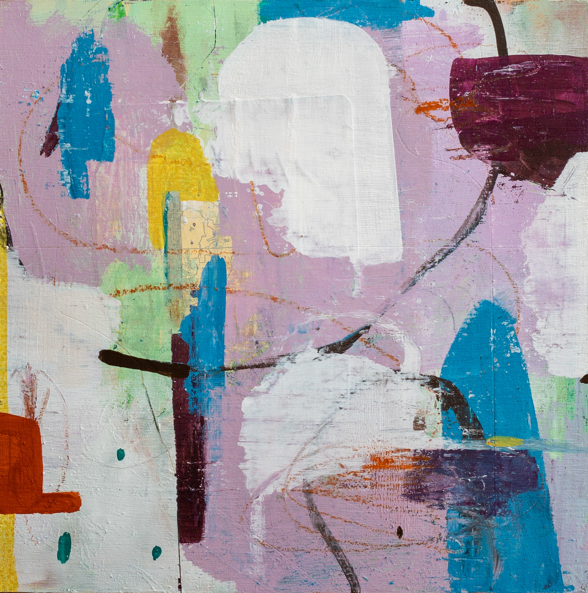 Acrylic and collage on panel - 30 x 30 cm