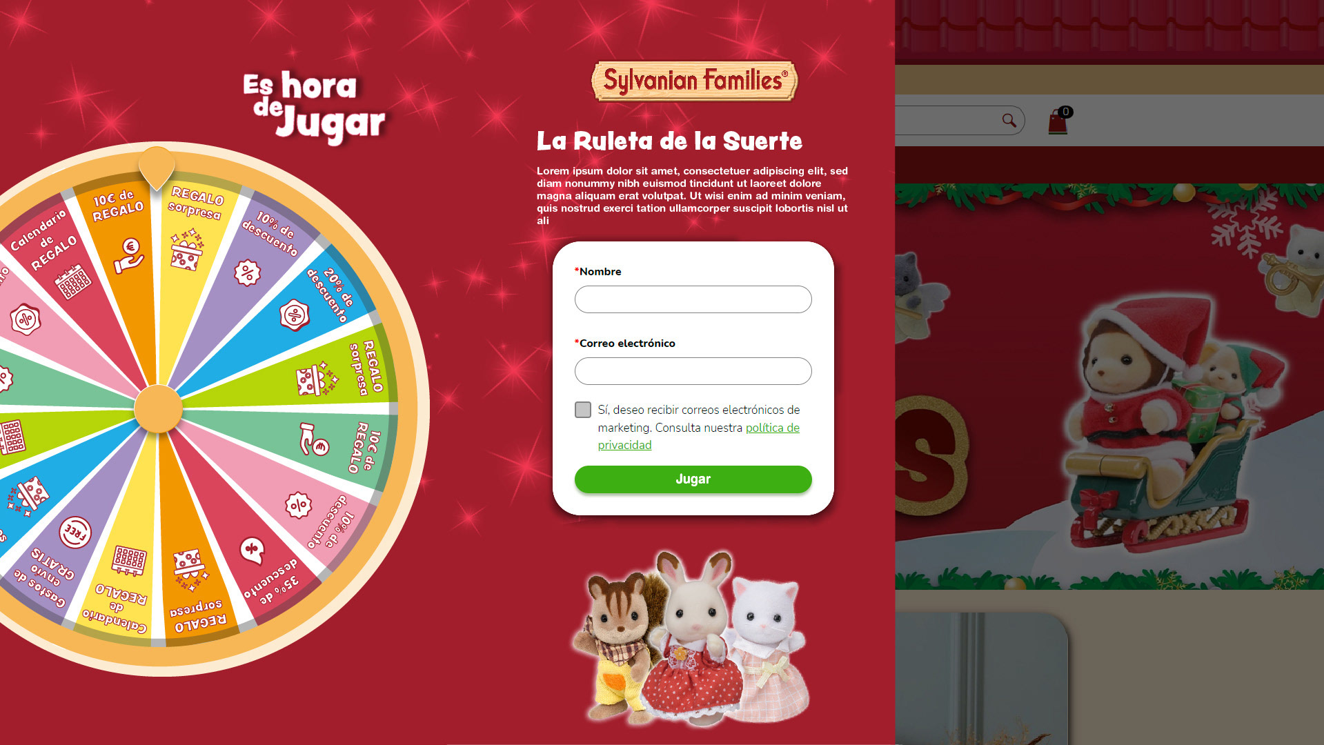 Diseño de ruleta para campaña navideña
