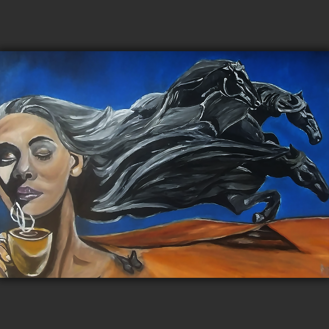 Art of Creation, Oil and Acrylic on glossy paper (WxH) (34" x 22") 