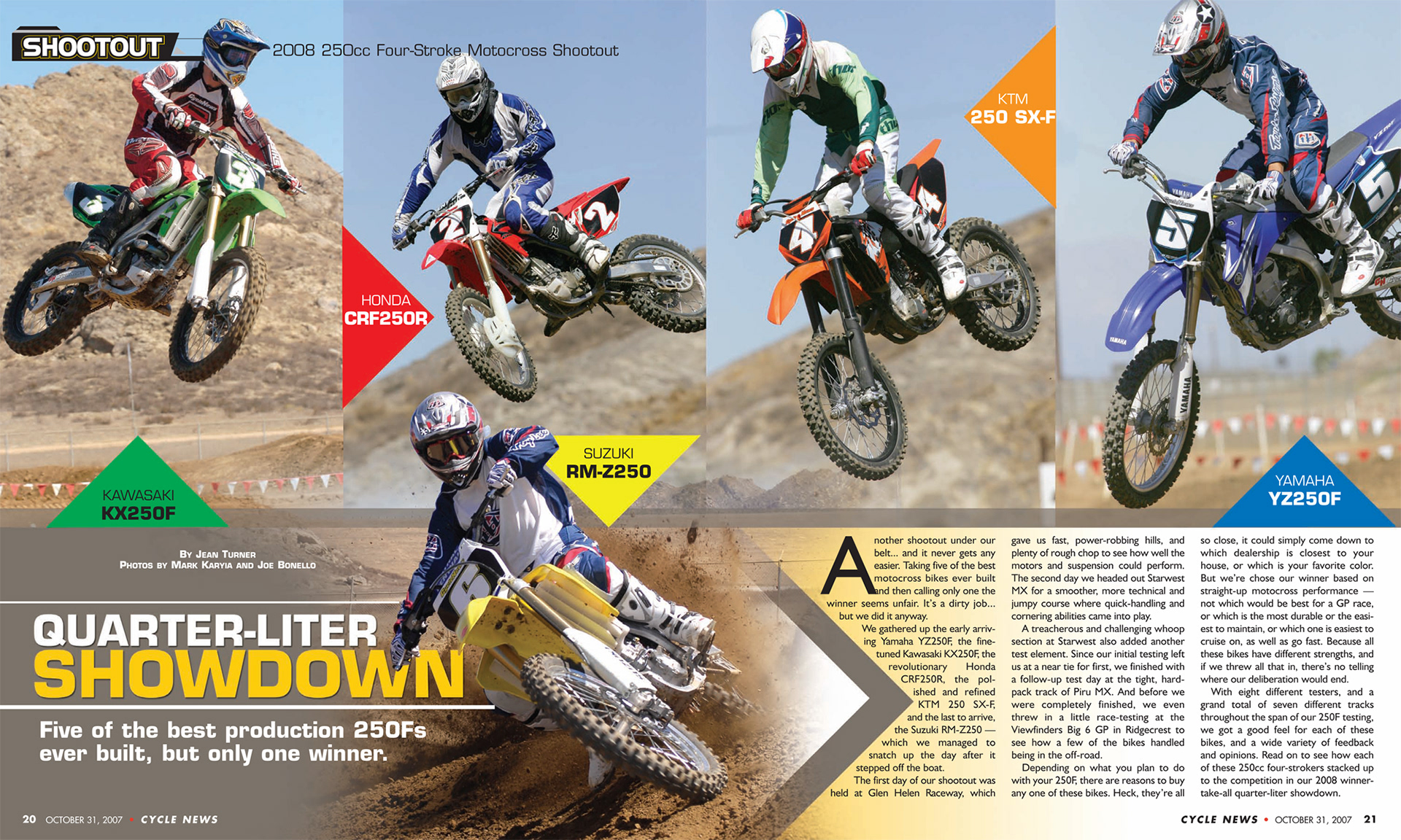 Cycle News 2008 250cc Four-Stroke Motocross Shootout by Jean Turner