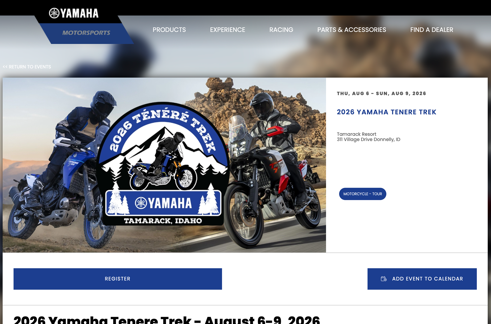 Logo Design for the first ever Yamaha Ténéré Trek