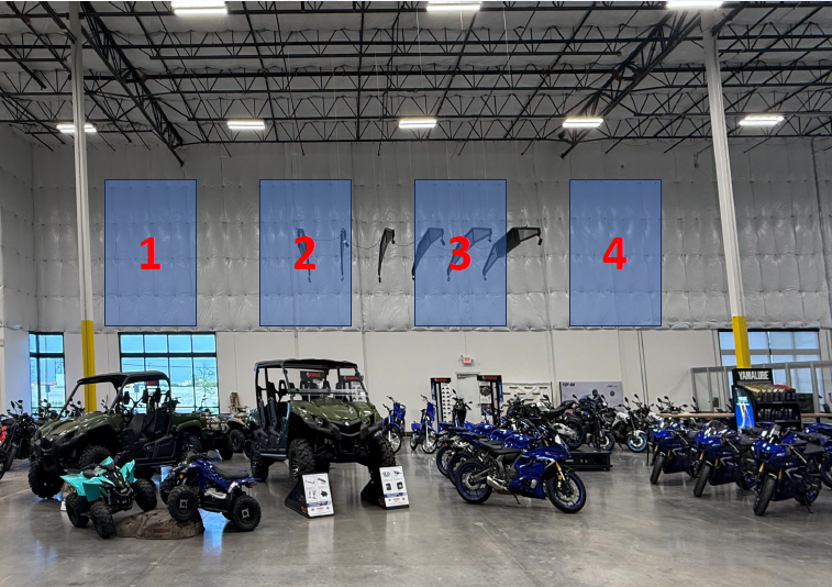 Yamaha dealership large format banners - 10 ft x 30 ft