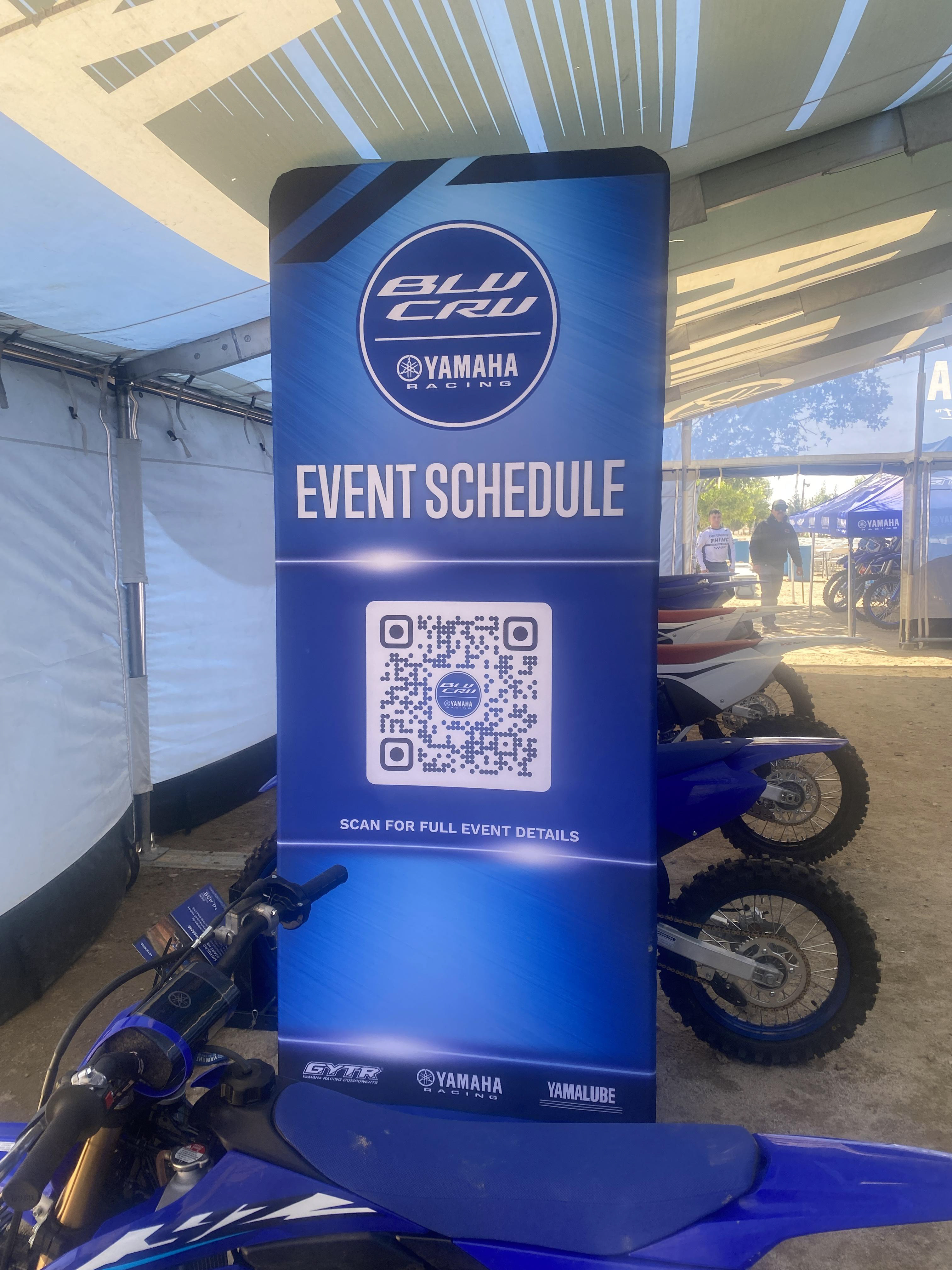 Yamaha vertical QR code fabric banner - 2026