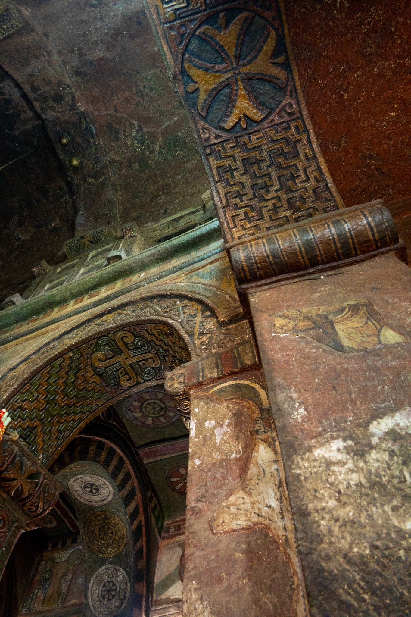 Cieling details inside Biete Maryam, Lalibela, Ethiopia