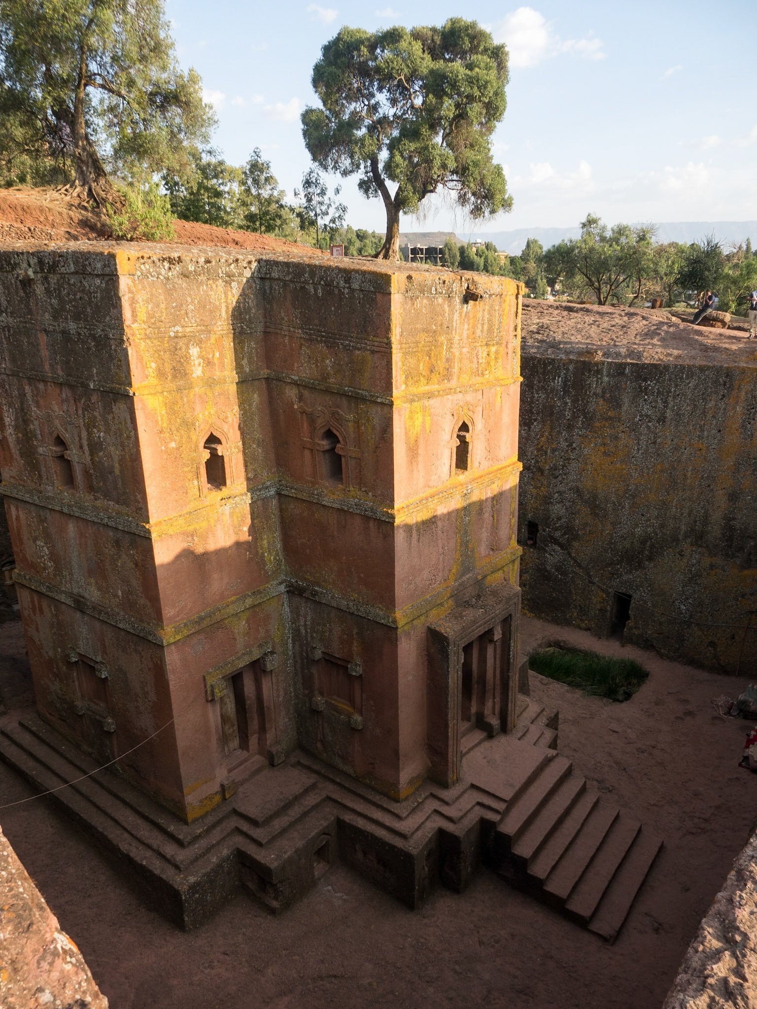 Biete St. Giyorges in the evening light of Lalibela, Ethiopia