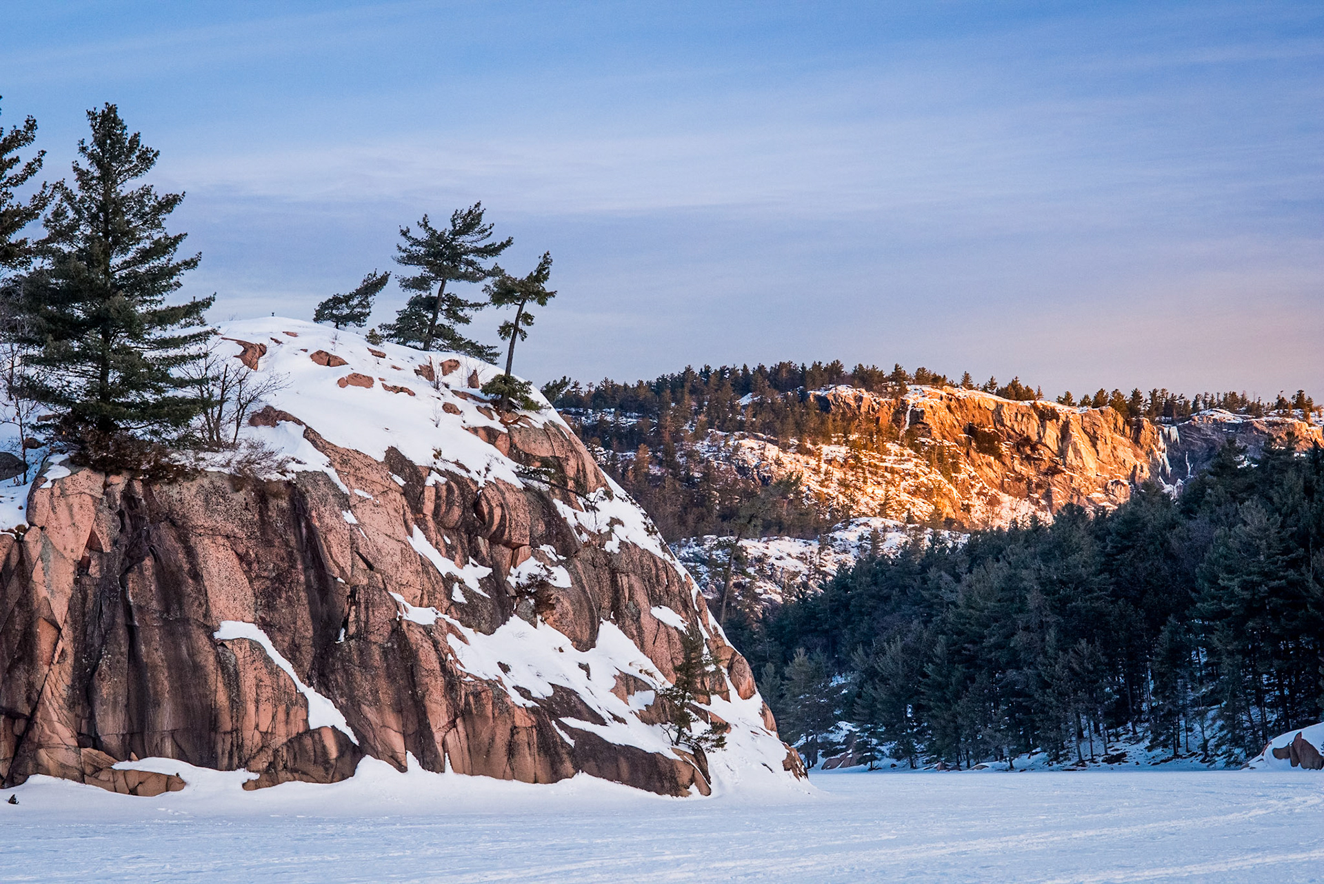 Sunrise Glow, Winter, Killarney Range, Killarney Provincial Park