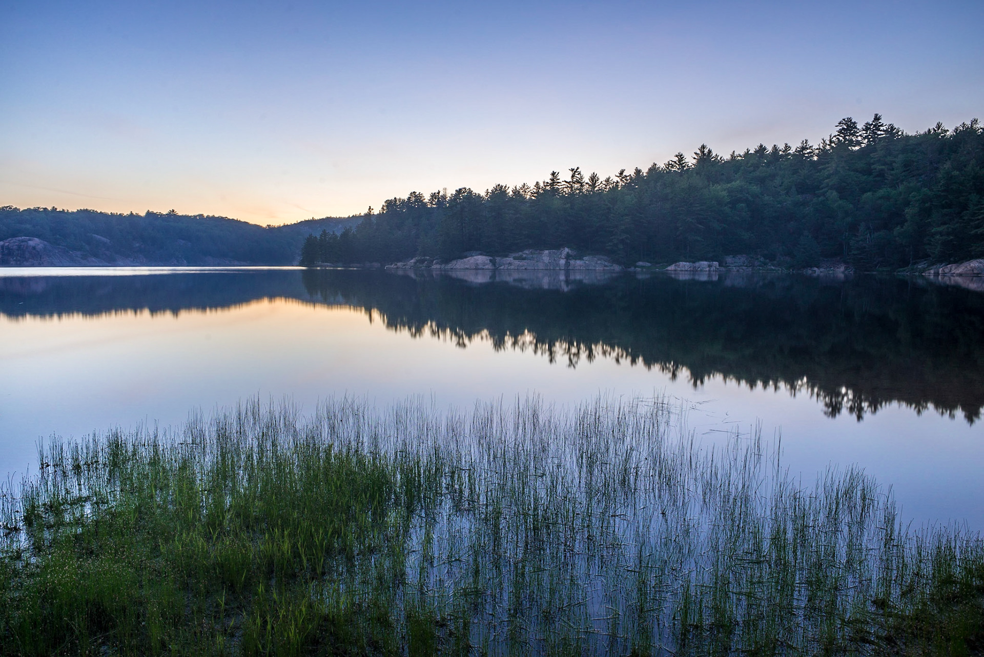 Dusk, George Lake, Killarney Provincial Park