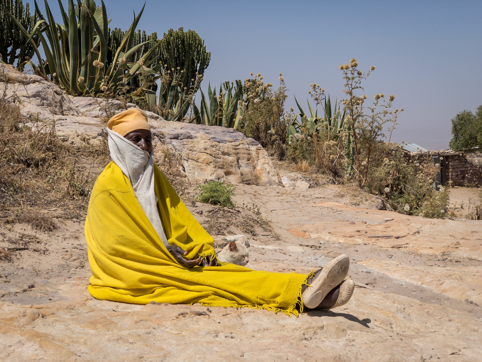 Nun and Cat, Maryam Korkor, Tigray, Ethiopia
