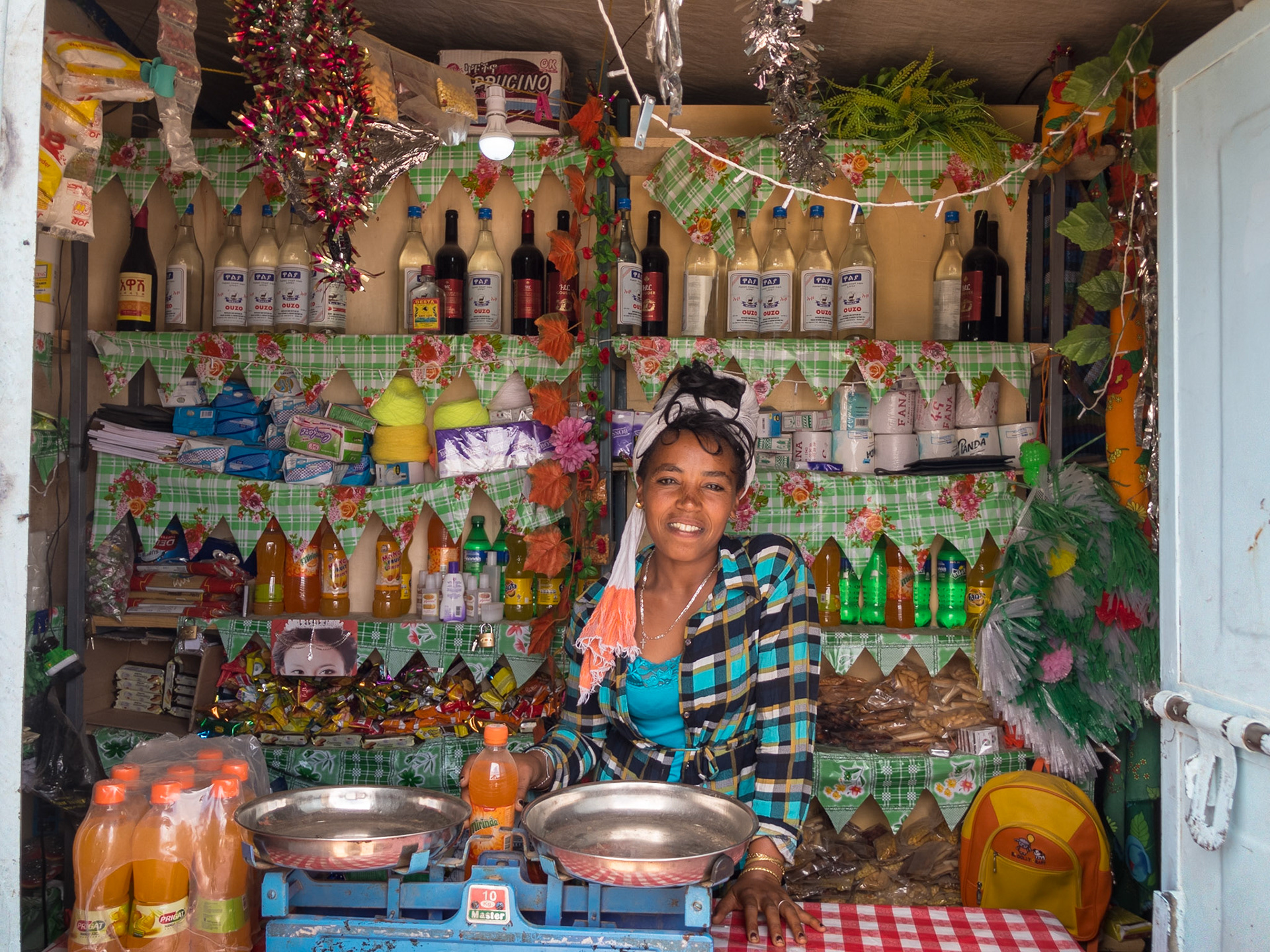 Tsega Gebru, shop-owner, Megab village, Tigray, Ethiopia
