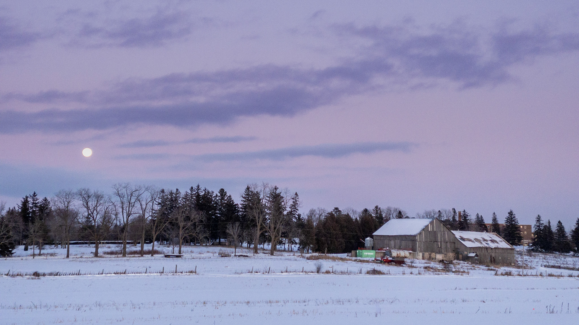 Full Moon and Farm, Ontario