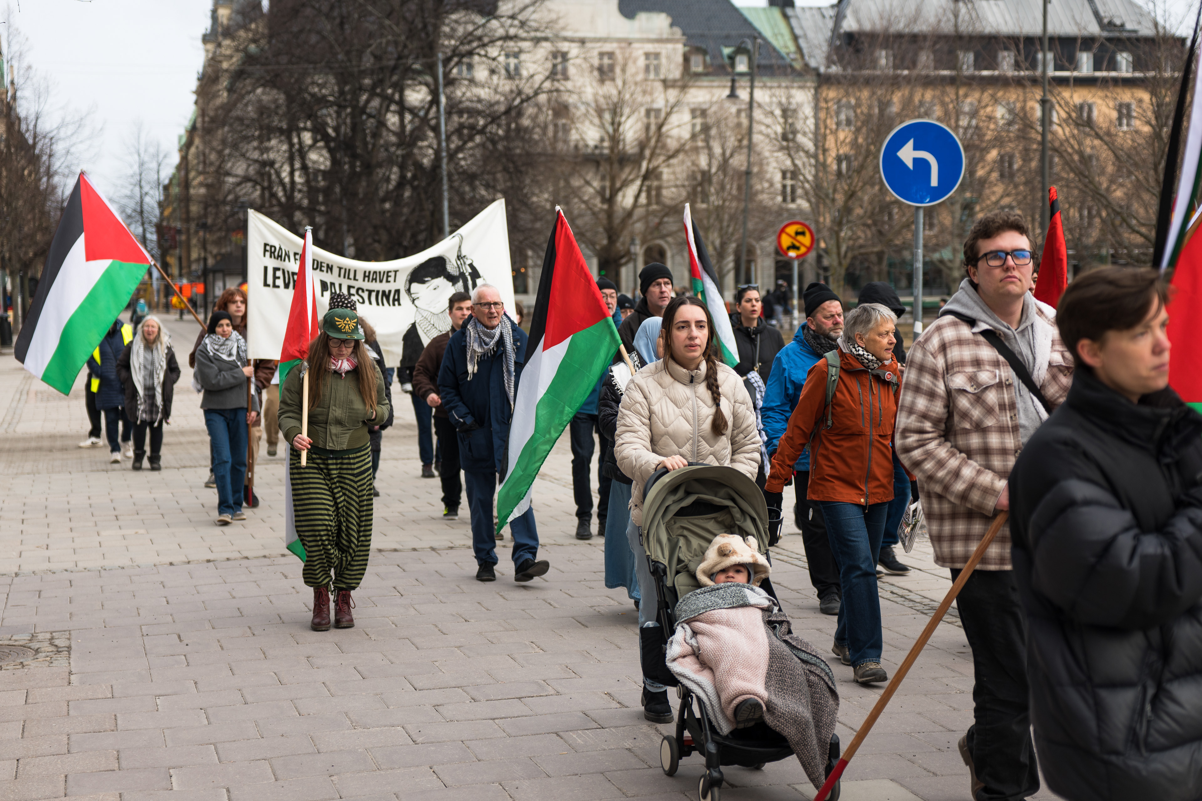 Demonstration för Palestina i Sundsvall.