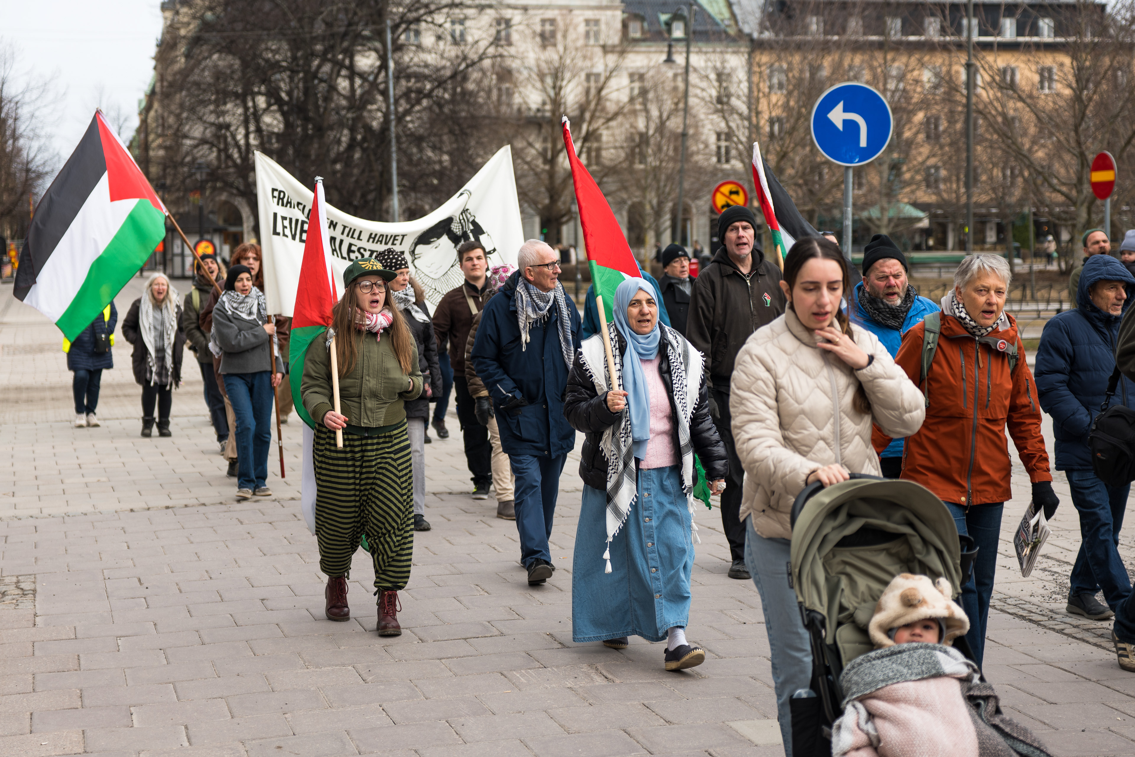 Demonstration för Palestina i Sundsvall.
