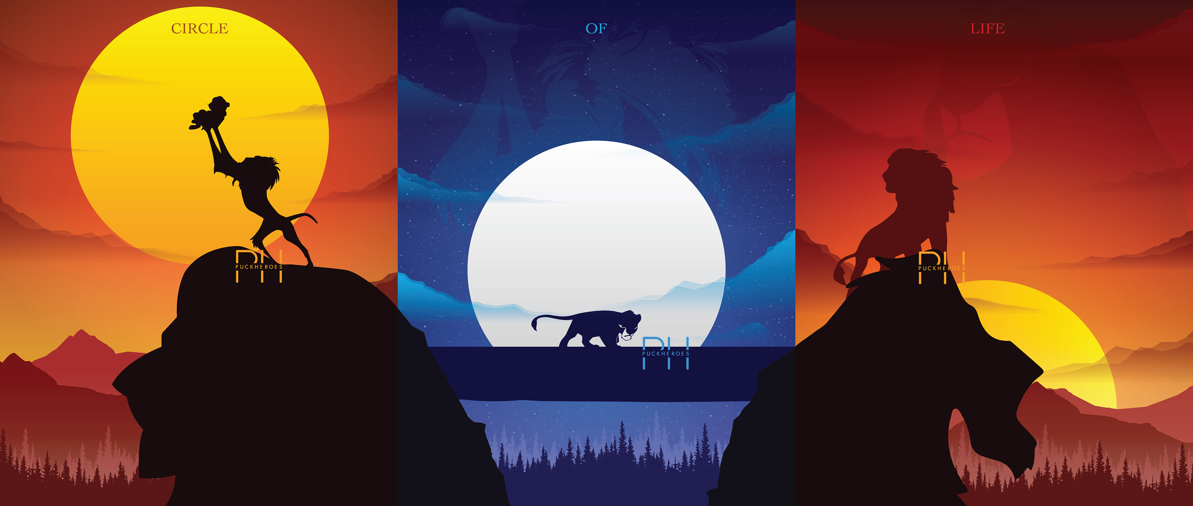 The Lion King "Circle of Life" Poster Trilogy