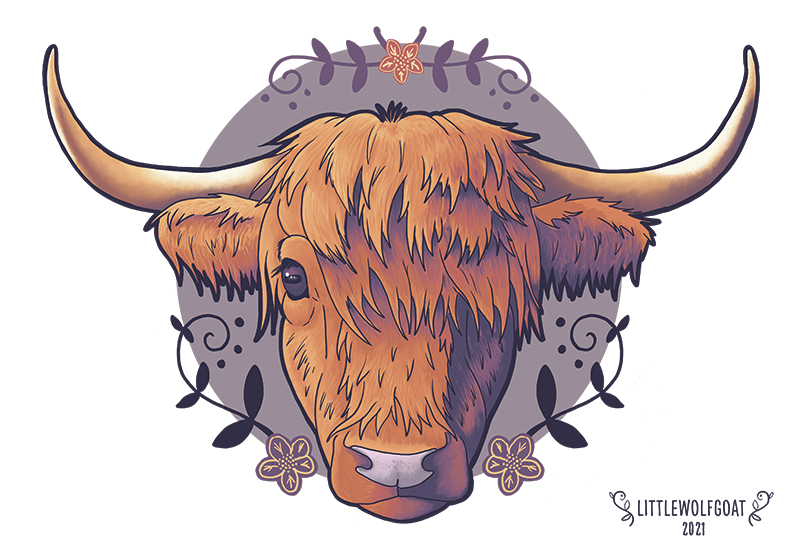 "Highland Cow" (2021): Photoshop