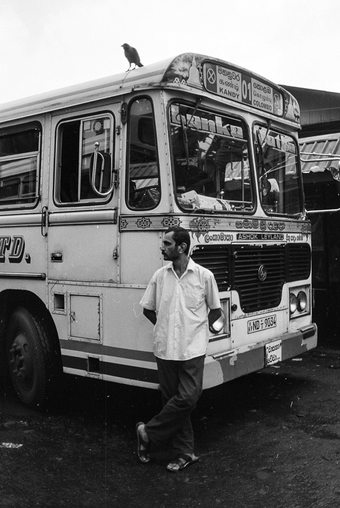 Bus station in a smaller town in Sri Lanka, country has relatively good developed public transportation system.