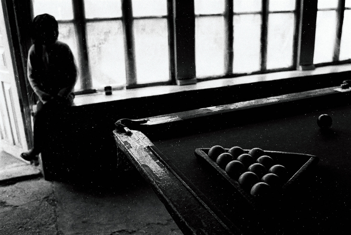 Amidst the mountains of Pamir, in Murghab town, the snooker bar stands as the sole source of entertainment for the locals. Tajikistan.