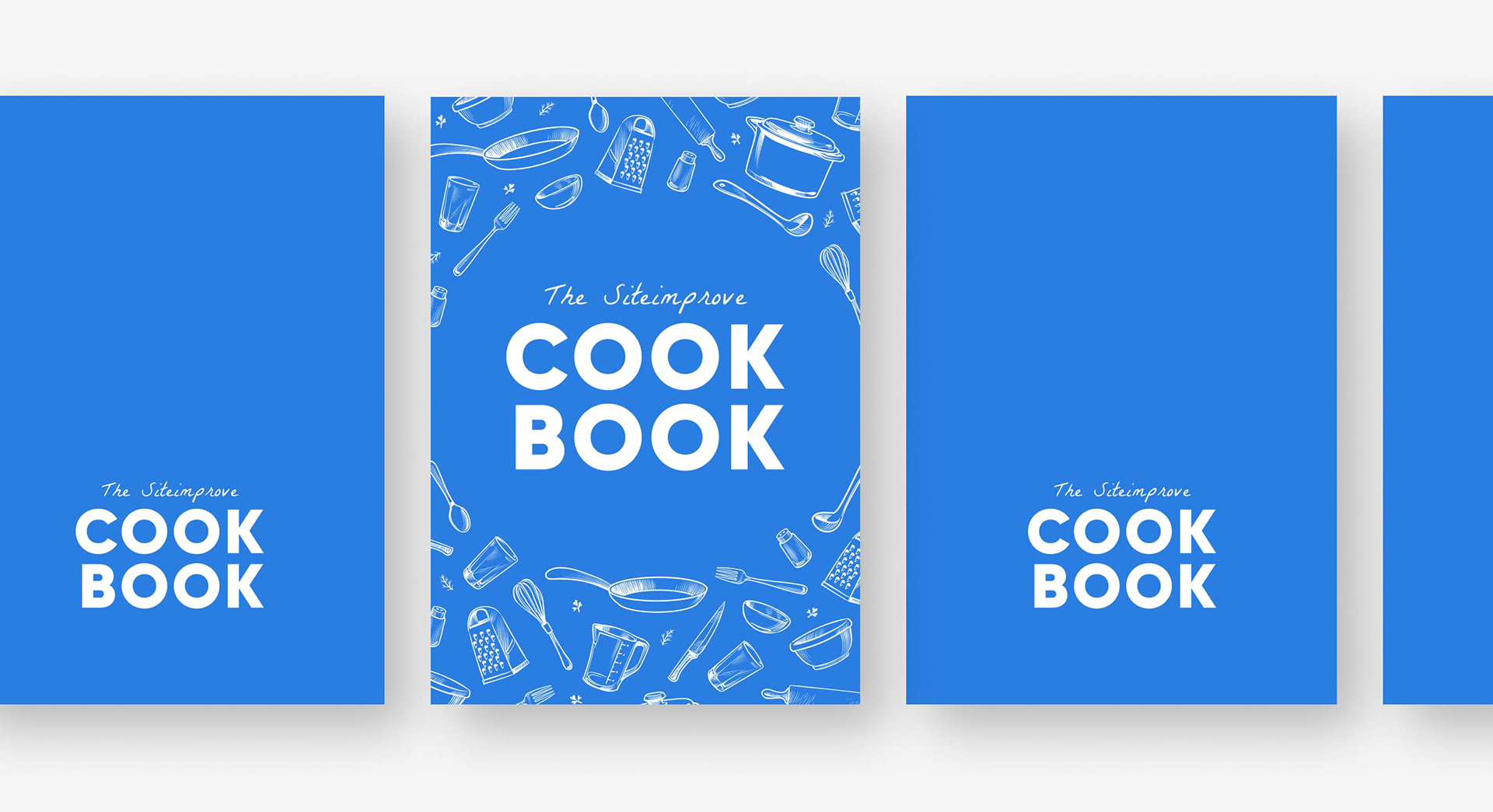 The cover and back of the Siteimprove cookbook