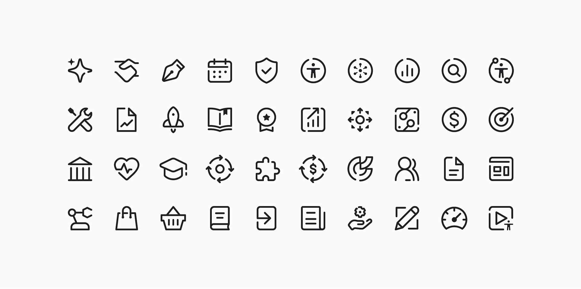 Handcrafted icons for the rebrand of Siteimprove.