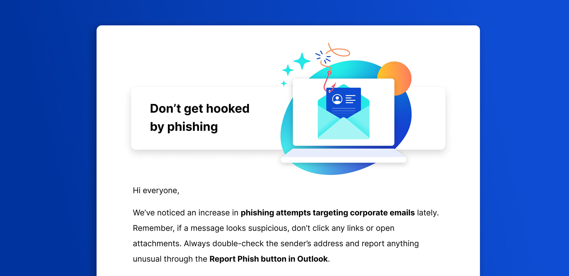 Internal phishing awareness graphic