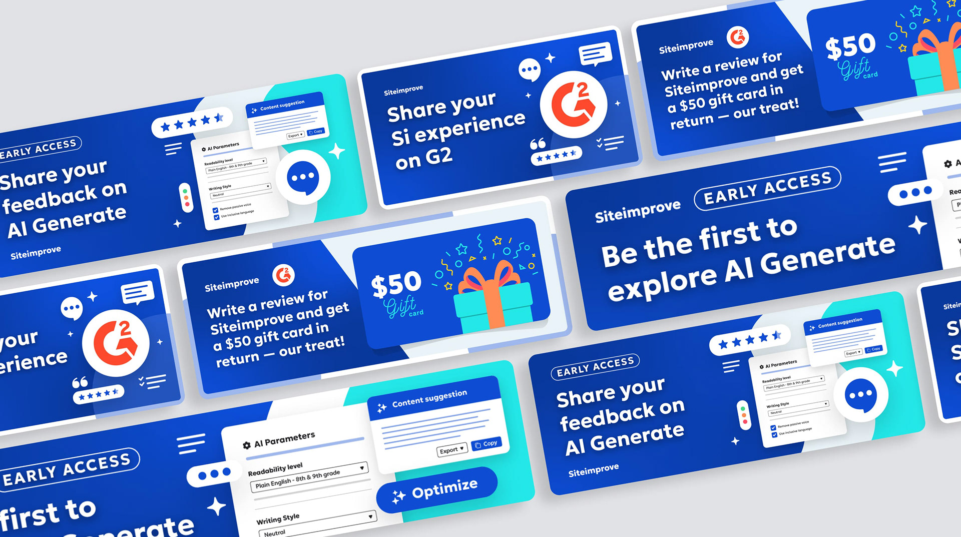 Campaign graphics promoting new platform features