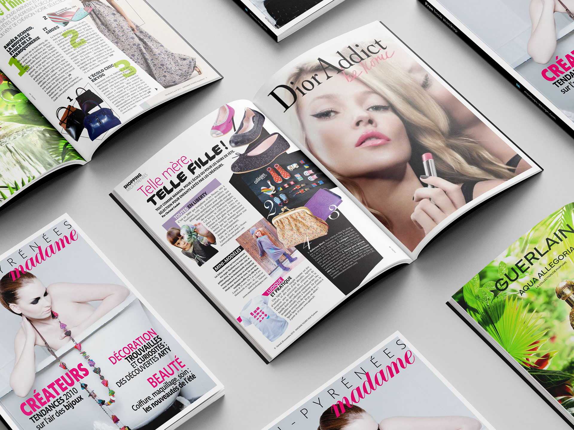 A mockup of magazines