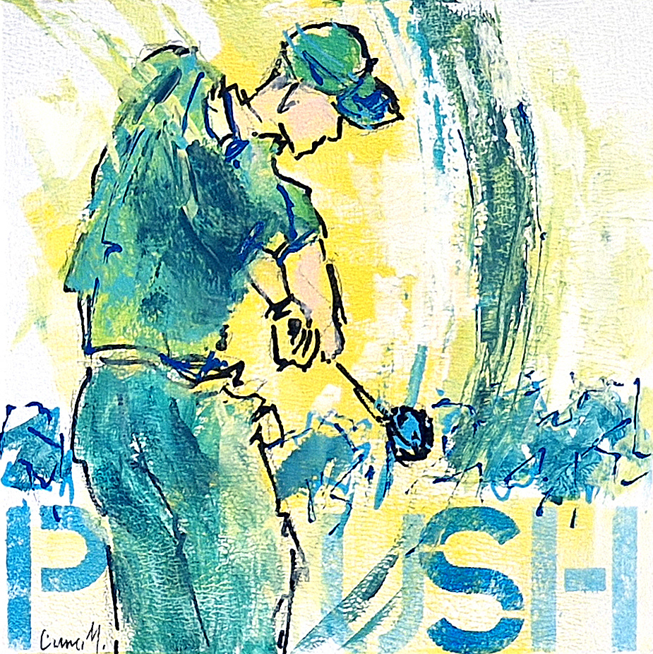 Golf | Acryl auf Paxatex | 22 x 22 cm