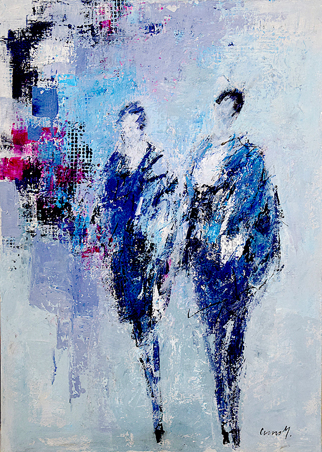 Treffen um 12.00 | Leinwand |68 x 95 cm