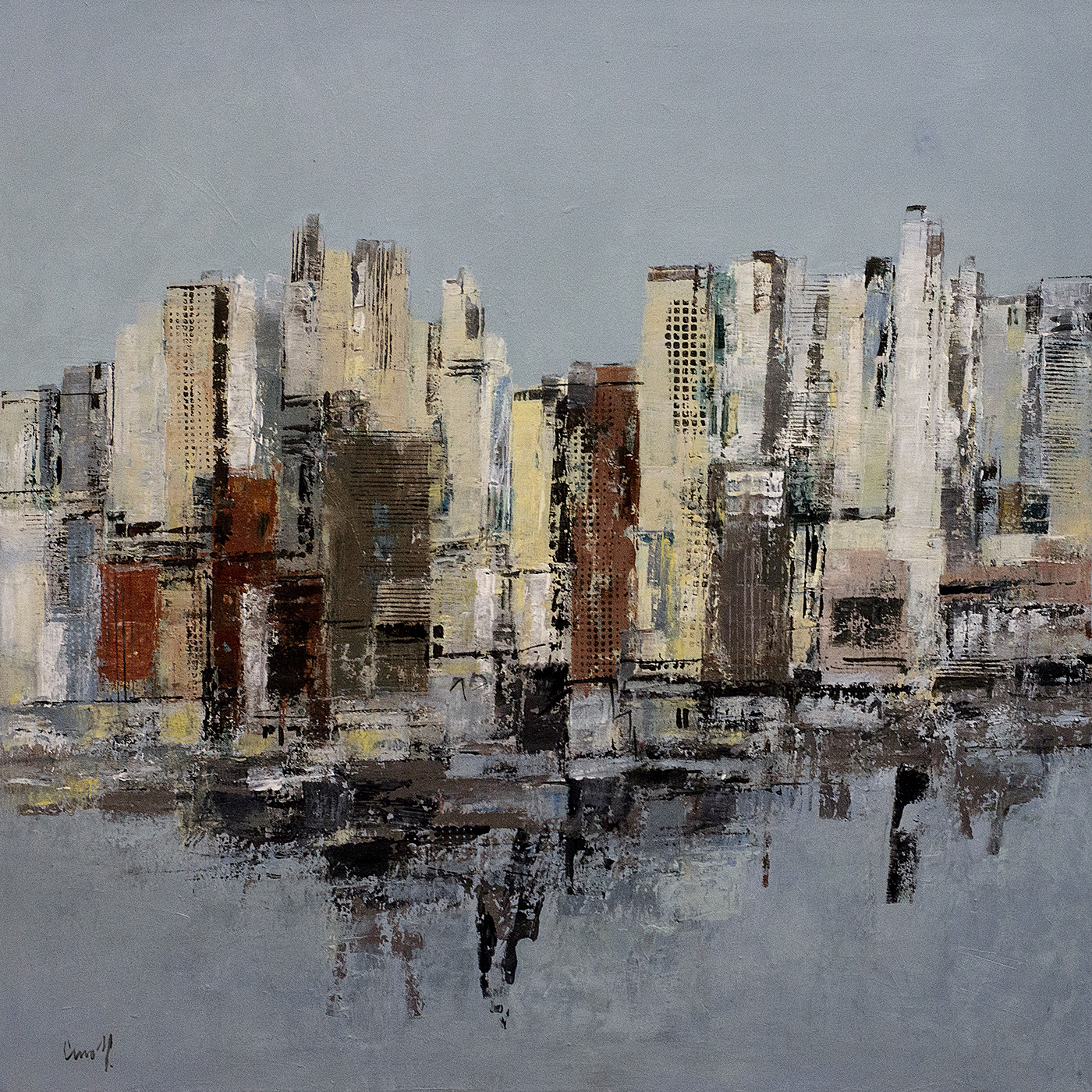 Blick auf Manhattan | Leinwand | 95 x 95 cm
