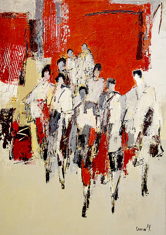 Treffen um 14.00 | Leinwand | 68 x 95 cm