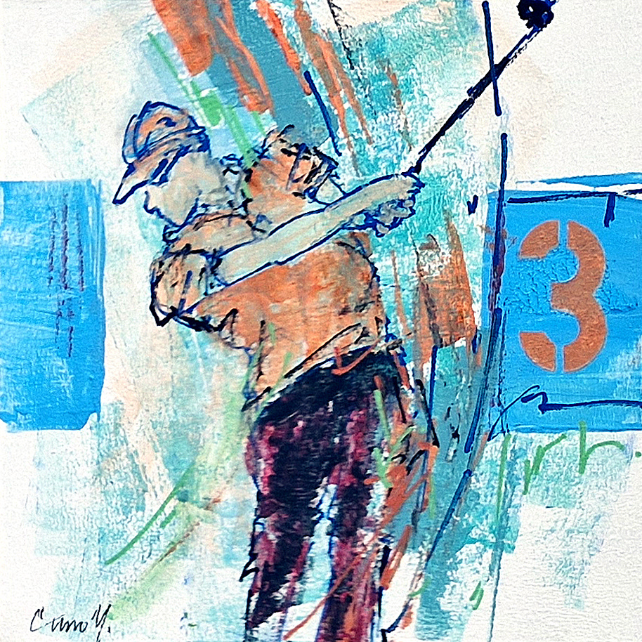 Golf | Acryl auf Paxatex | 22 x 22 cm