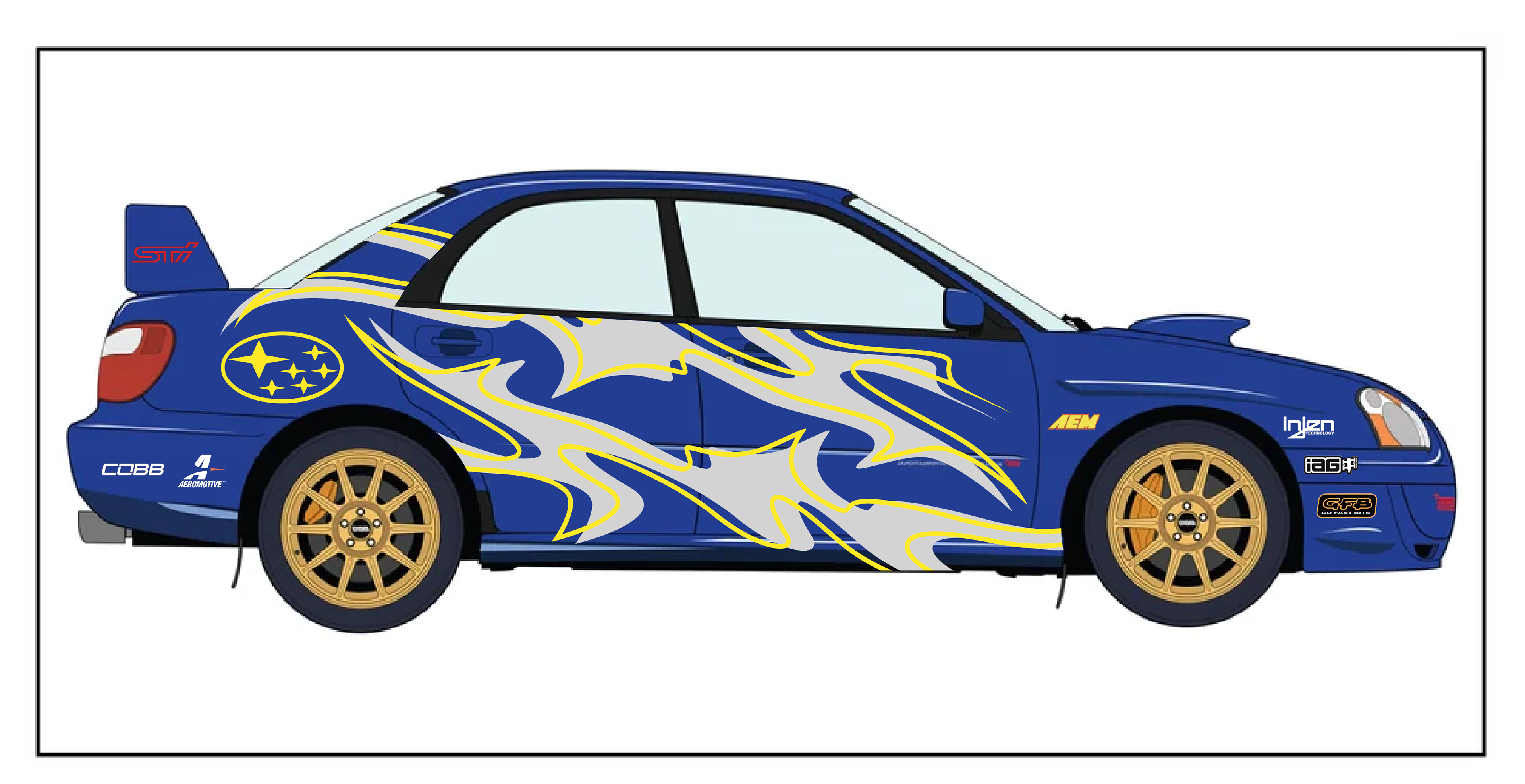 Subaru livery designed for a friend from college. The idea was inspired by early 2000s Import Magazine covers.