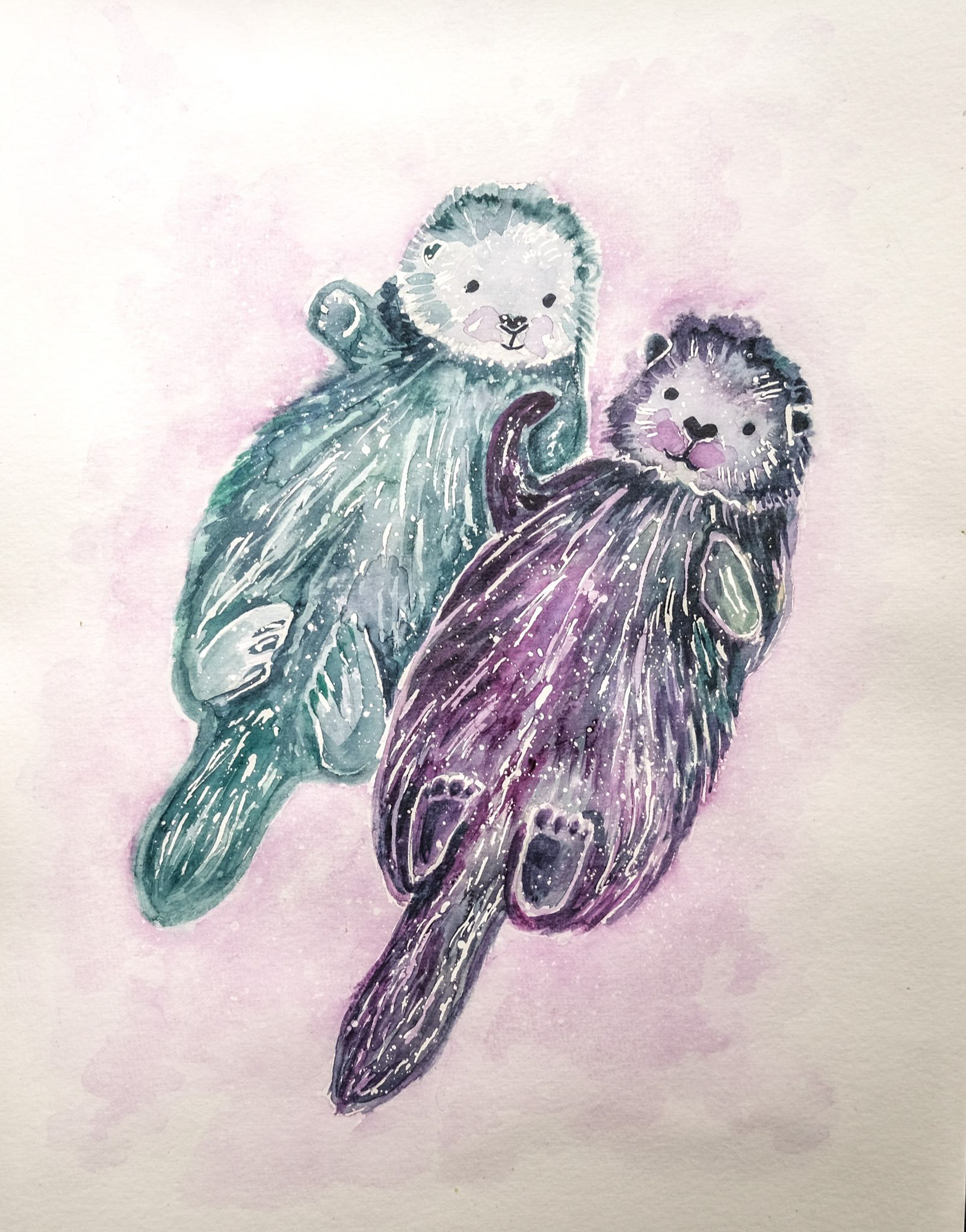 Close up of Hand-Painted Illustration