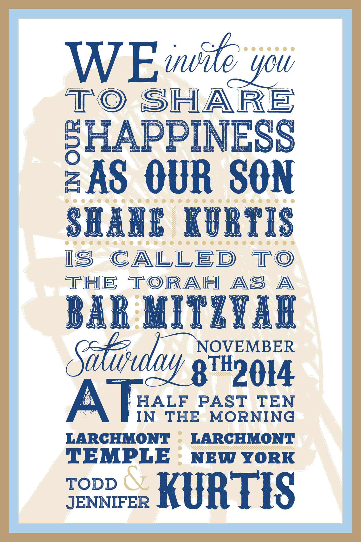 Bar Mitzvah Invitation