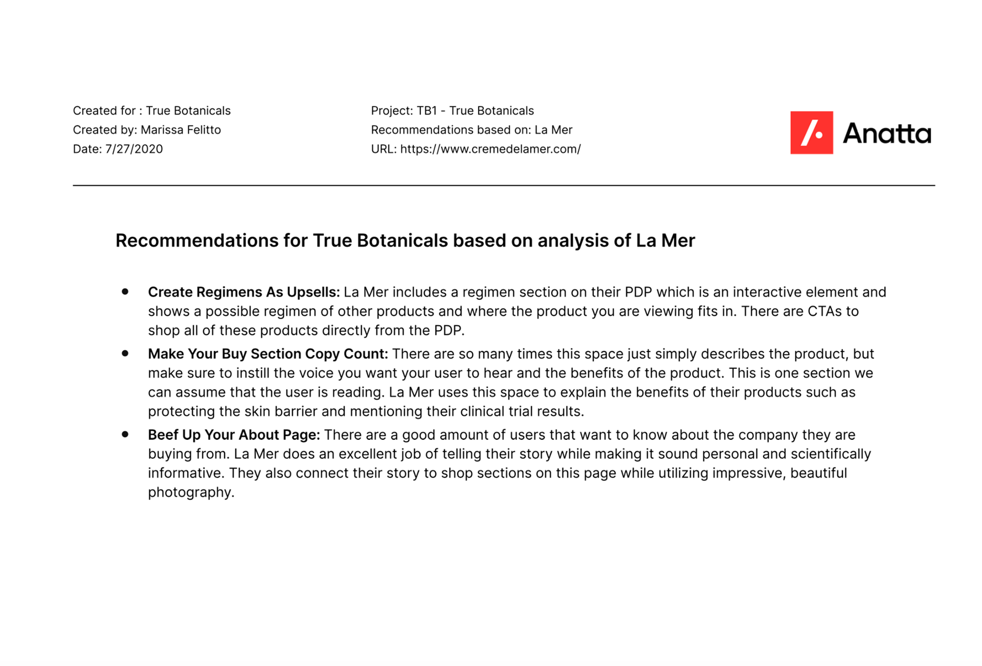True Botanicals Competitive Analysis Recommendations