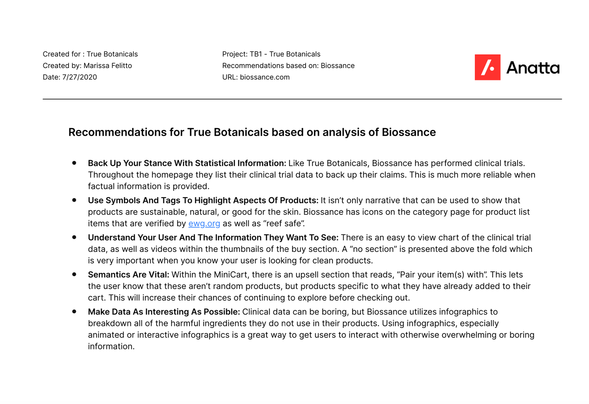 True Botanicals Competitive Analysis Recommendations
