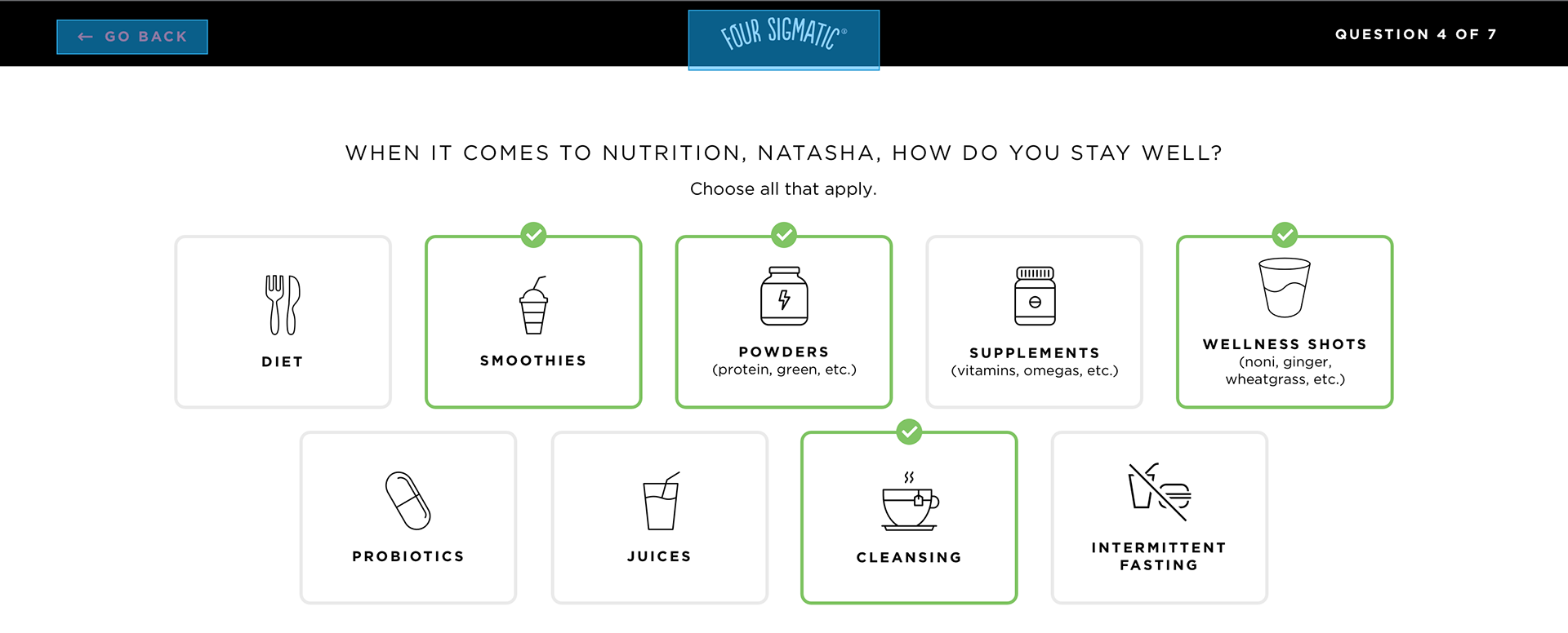 Four Sigmatic membership quiz question