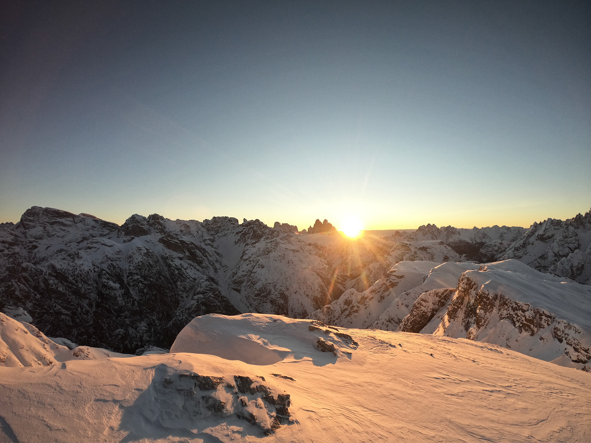 sunrise in the Dolomites