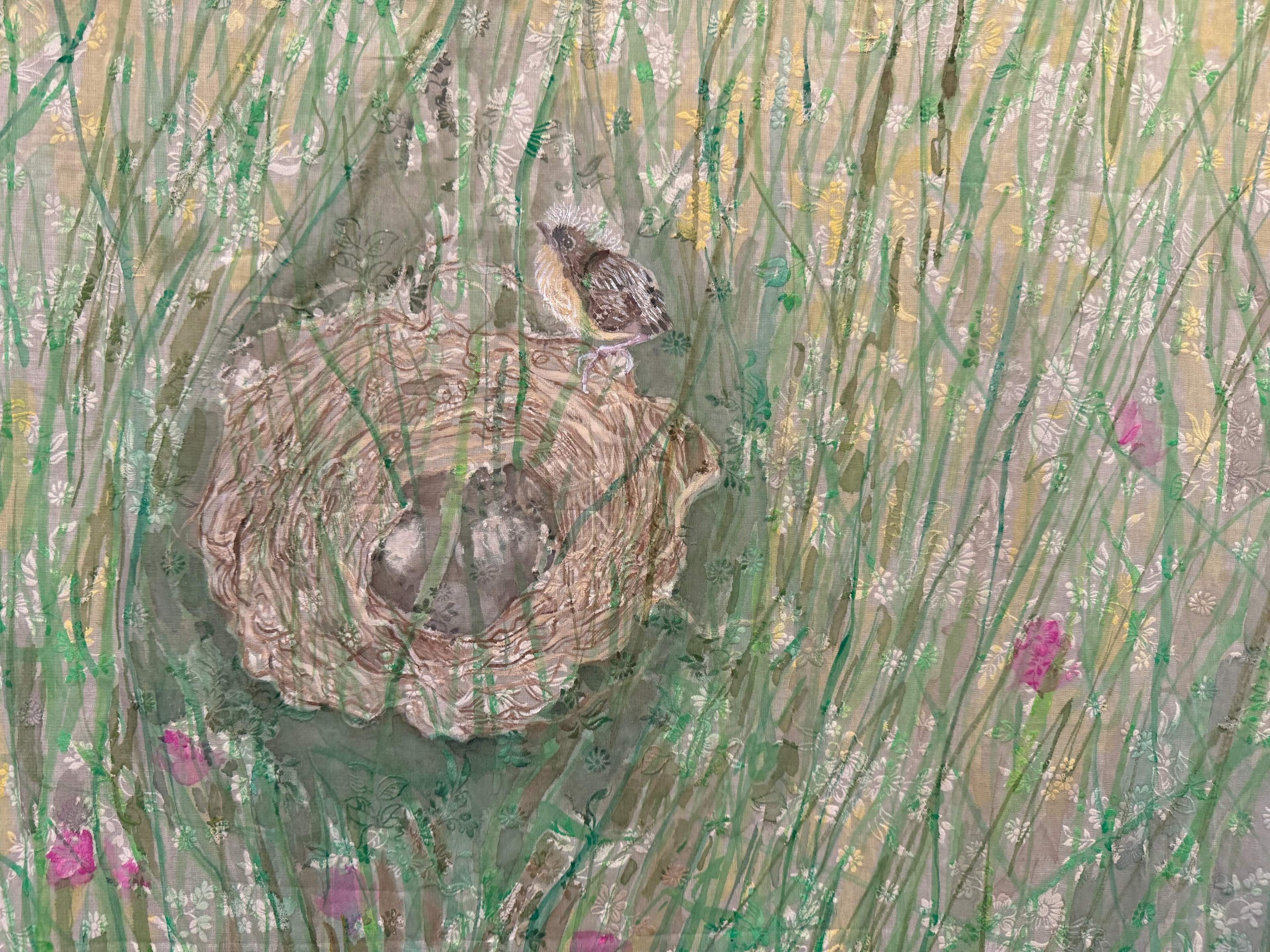 Detail of acrylic on fabric