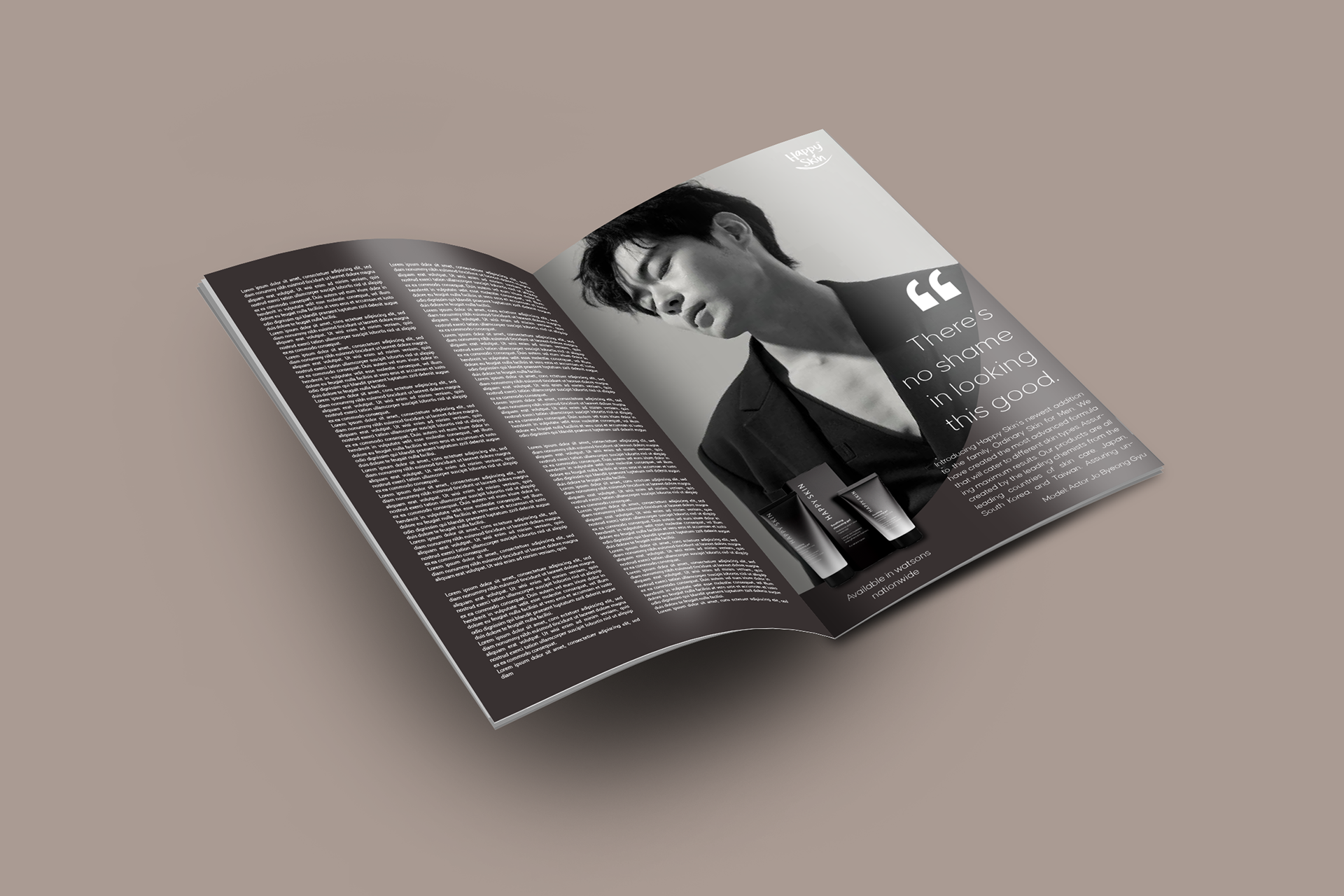Happy Skin Men - Magazine Ad Mockup