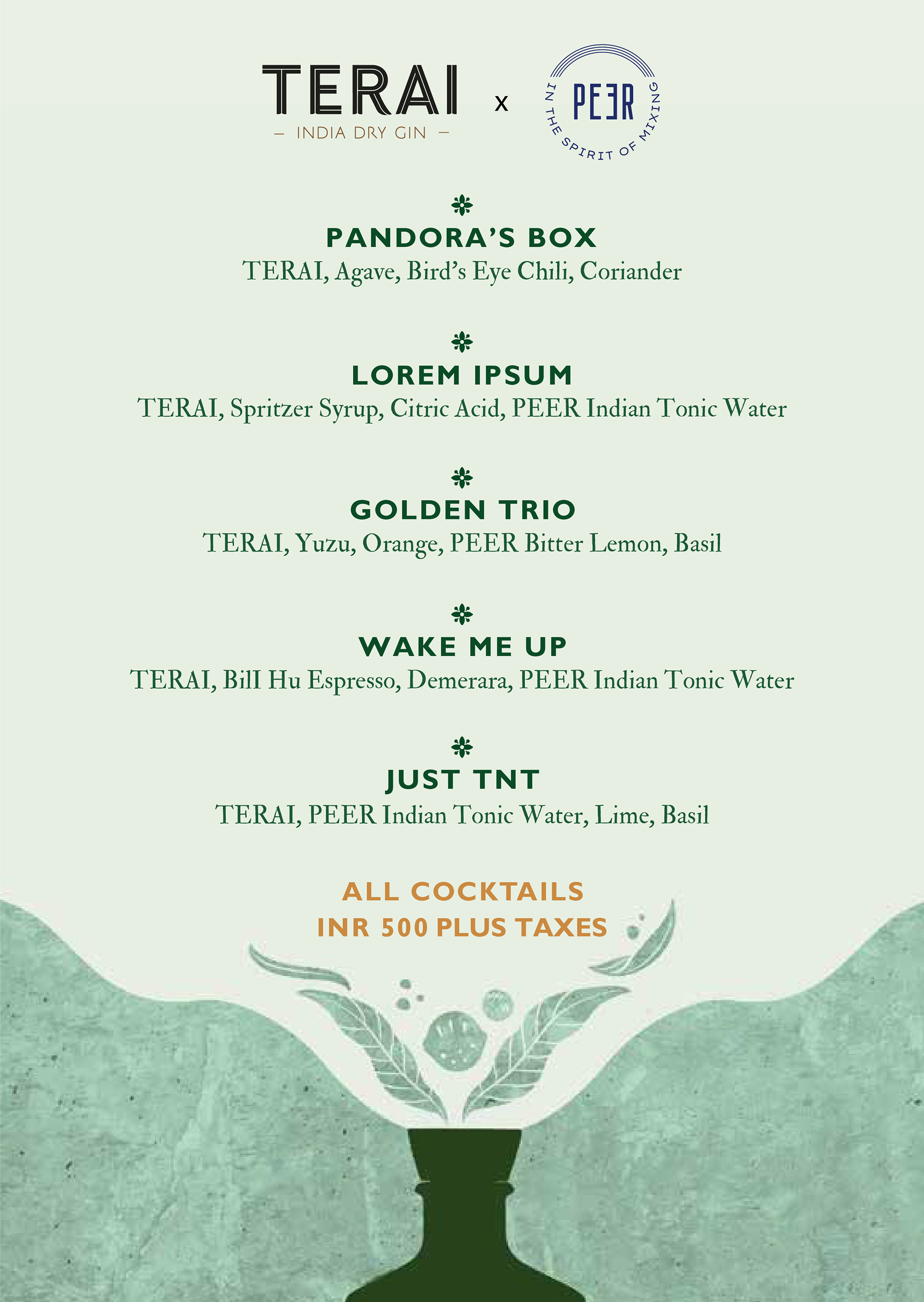 Menu for India Design Week