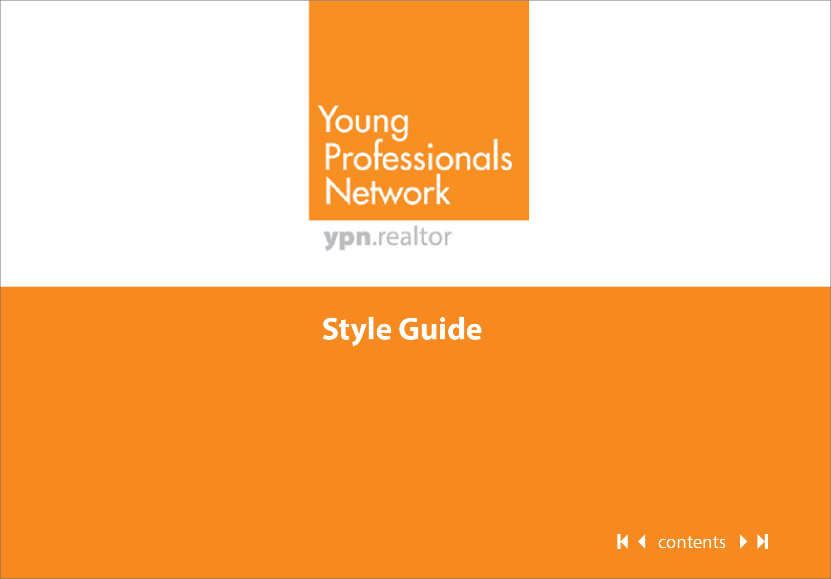 Digital Style Guide document for YPN logo and branding