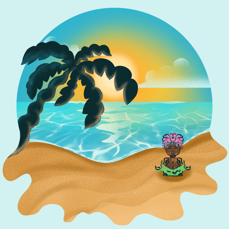 Meditation on the beach