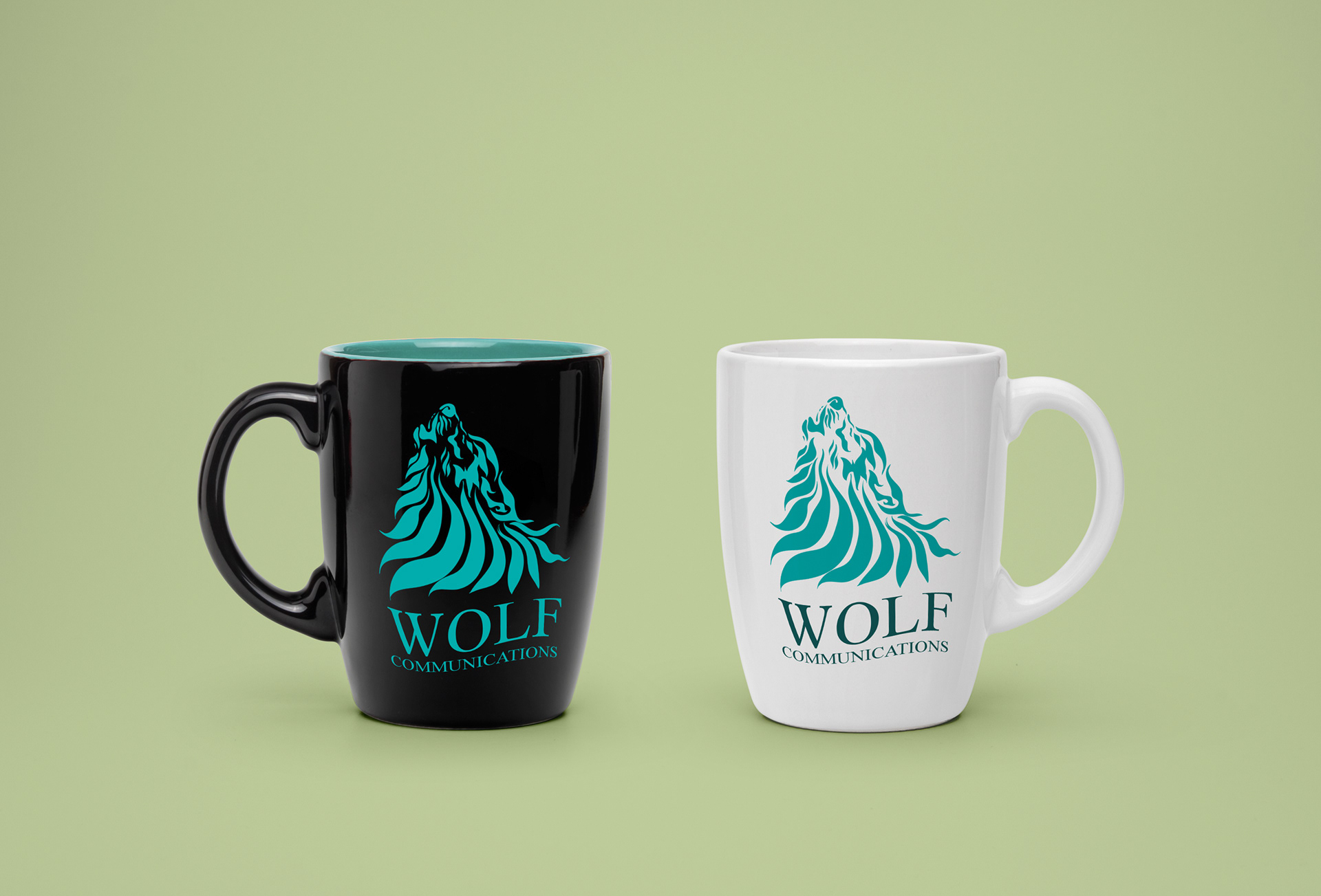 Wolf Communications Coffee Cup mockups