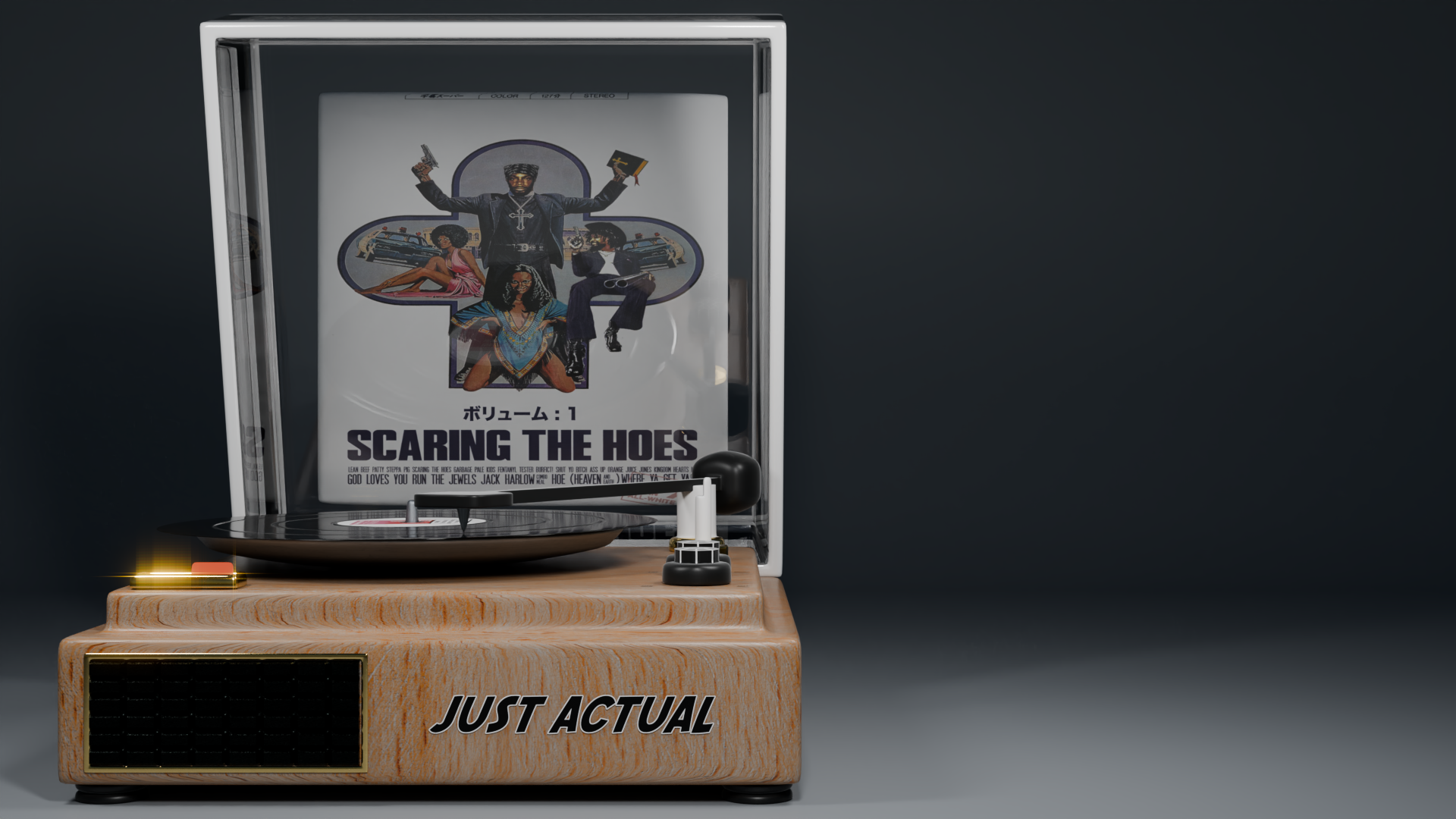 A record player I 3d modeled because real vinyls are expensive
